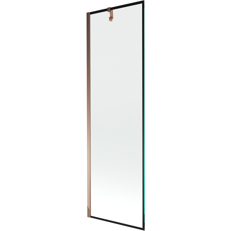 Mexen Next еднокрилен параван за вана 60 x 150 см, черна рамка, розово злато - 895-060-000-00-70-60