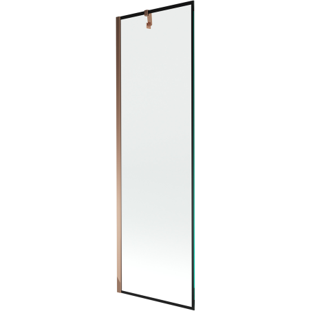 Mexen Next еднокрилен параван за вана 60 x 150 см, черна рамка, розово злато - 895-060-000-00-70-60