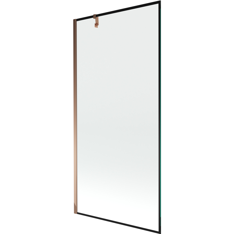 Mexen Next едночастов параван за вана 90 x 150 см, черна рамка, розово злато - 895-090-000-00-70-60