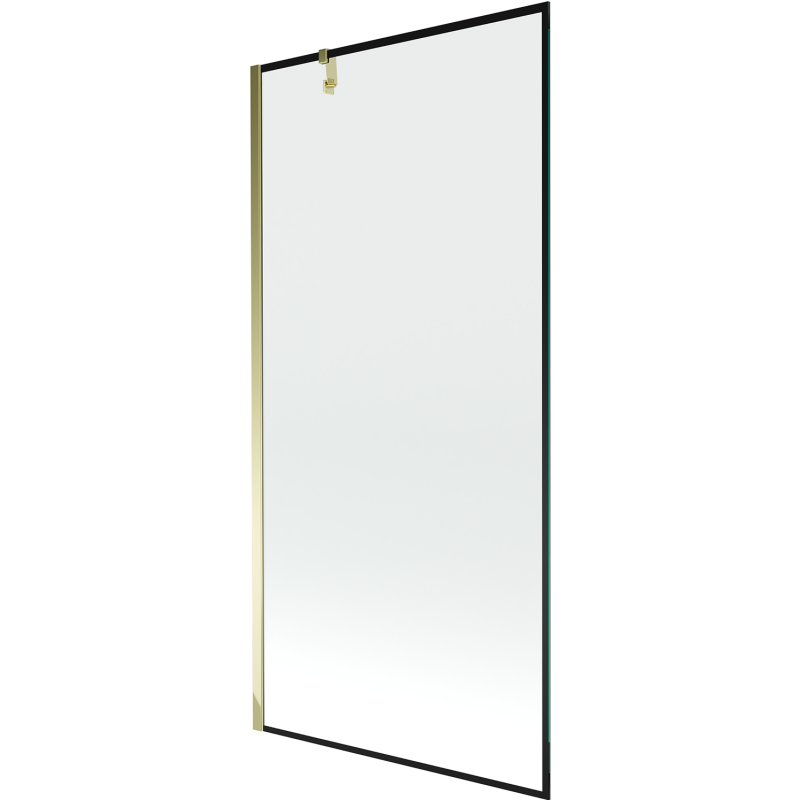 Mexen Next еднокрил параван за вана 100 x 150 см, черна рамка, златен - 895-100-000-00-70-50