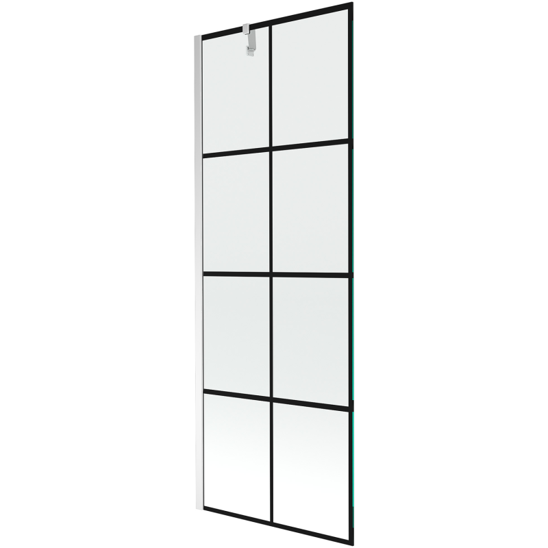 Mexen Next параван за вана, 1-крилен 70 x 150 cm, черна решетка, хром - 895-070-000-00-77-01
