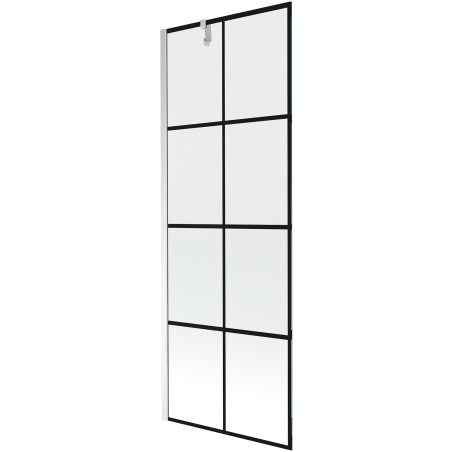Mexen Next параван за вана, 1-крилен 70 x 150 cm, черна решетка, хром - 895-070-000-00-77-01