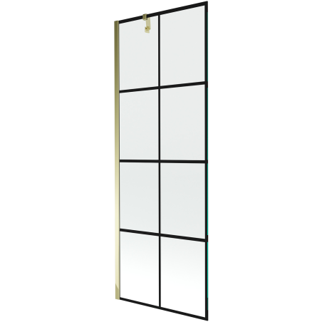 Mexen Next еднокрилен параван за вана 70 x 150 см, черна решетка, златно - 895-070-000-00-77-50