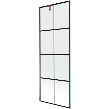 Mexen Next душ параван с 1 крило 70 x 150 см, черна мрежа, розово злато - 895-070-000-00-77-60