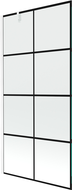Mexen Next душ-преграда еднокрилен 90 х 150 см, черна решетка, бял - 895-090-000-00-77-20