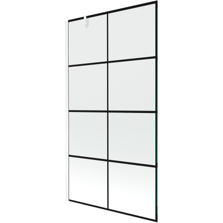 Mexen Next еднокрил душ кабина 100 x 150 см, черна решетка, бял - 895-100-000-00-77-20