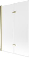 Mexen Castor двукрилен душ екран 120 x 150 см, мразовит, златист - 892-120-002-50-30