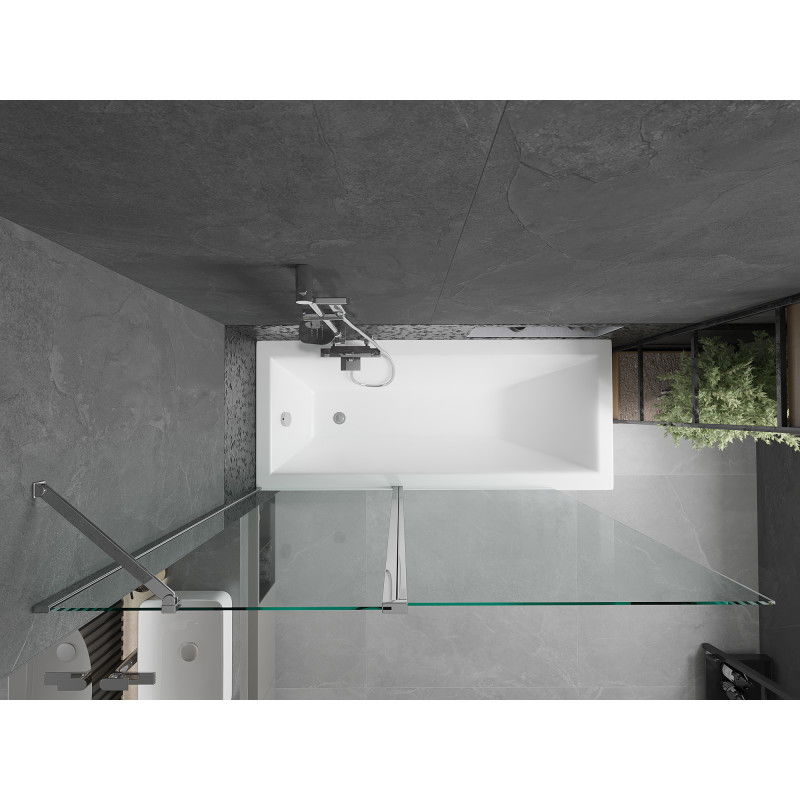 Mexen Flip двукрилен параван за вана 140 x 150 см, прозрачен, хром - 894-140-101-01-00