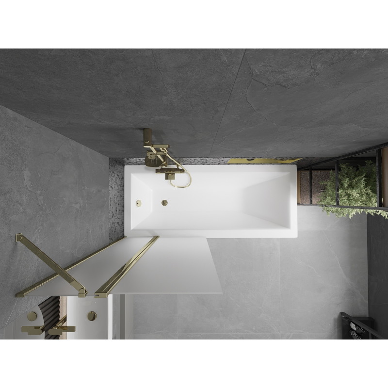 Mexen Flip душ параван с две крила 80 x 150 см, матирано, златисто - 894-080-101-50-30
