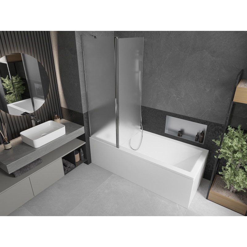 Mexen Flip двукрилен параван за вана 120 x 150 см, матирано, хром - 894-120-101-01-30