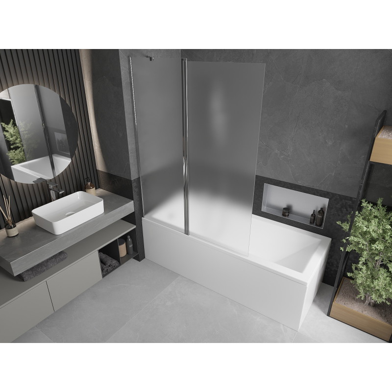 Mexen Flip двукрилен параван за вана 120 x 150 см, матирано, хром - 894-120-101-01-30