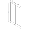 Mexen Flip парван на вана 1-скривен 120 x 150 см, мъгла, злато - 894-120-101-50-30