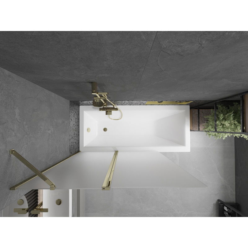 Mexen Flip двукрилен параван за вана 120 x 150 cm, матиран, златен - 894-120-101-50-30