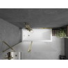 Mexen Flip разделител за баня с две крила 120 x 150 см, скреж, златист