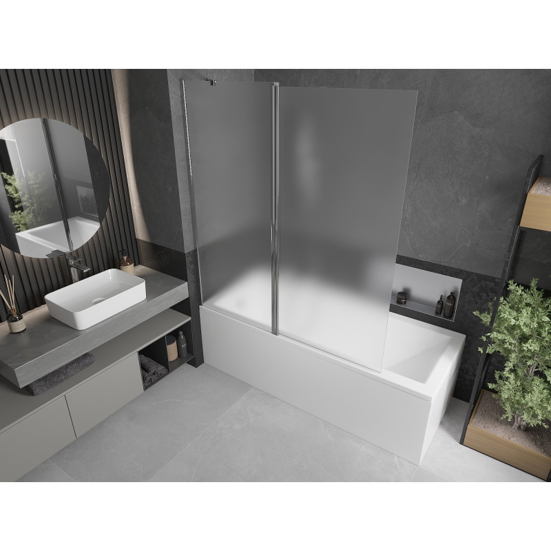 Mexen Flip душкабина за вана 2-крила 140 x 150 см, матирана, хром - 894-140-101-01-30