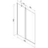 Mexen Flip преграда за вана 1-секционна 80 x 150 см, черен модел, черен - 894-080-101-70-77