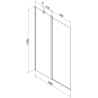 Mexen Flip параван за баня 1-翼 100 x 150 см, черен модел, черен - 894-100-101-70-70