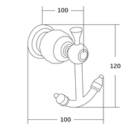 Mexen Estela двоен закачалка за кърпи, златен - 7011535-50