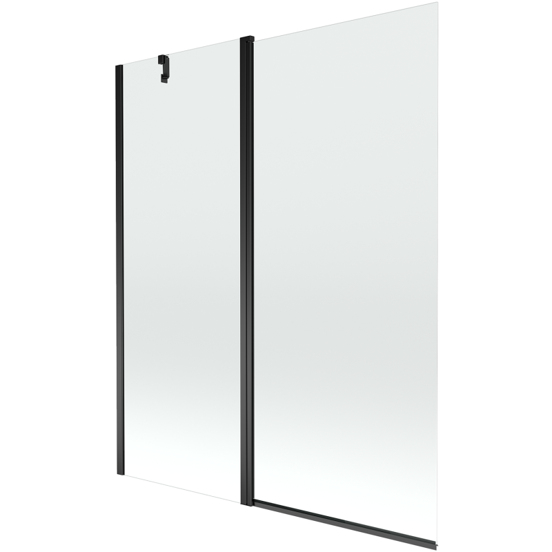 Mexen Flip параван за вана 2-крилен 140 x 150 cm, прозрачен, черен - 894-140-101-70-00