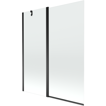 Mexen Flip параван за вана 2-крилен 140 x 150 cm, прозрачен, черен - 894-140-101-70-00