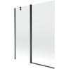 Mexen Flip параван за вана 2-крилен 140 x 150 cm, прозрачен, черен - 894-140-101-70-00