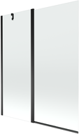 Mexen Flip параван за вана 2-крилен 140 x 150 cm, прозрачен, черен - 894-140-101-70-00