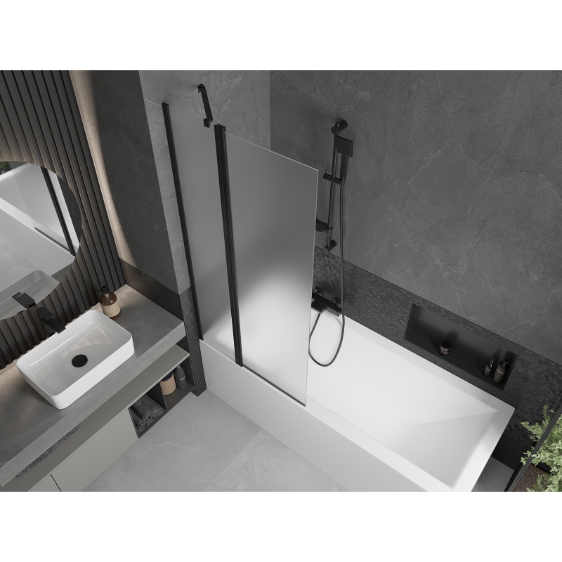 Mexen Flip душ параван, 2-крилен, 80 x 150 см, матиран, черен - 894-080-101-70-30