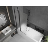 Mexen Flip двукрилен параван за вана 80 x 150 см, матиран, черен - 894-080-101-70-30