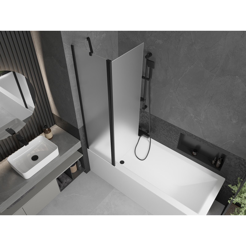 Mexen Flip Душ параван 2-крилен 100 x 150 см, мат, черен - 894-100-101-70-30