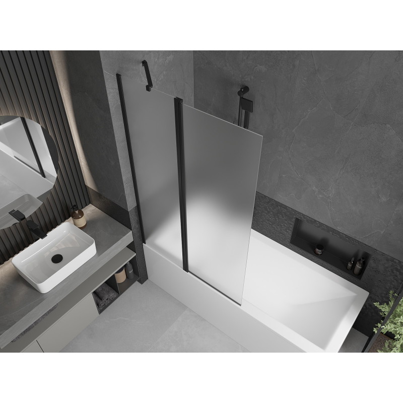 Mexen Flip Душ параван 2-крилен 100 x 150 см, мат, черен - 894-100-101-70-30
