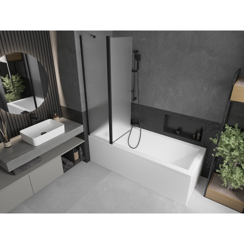 Mexen Flip душ параван 2-крилен 100 x 150 см, матов, черен - 894-100-101-70-30