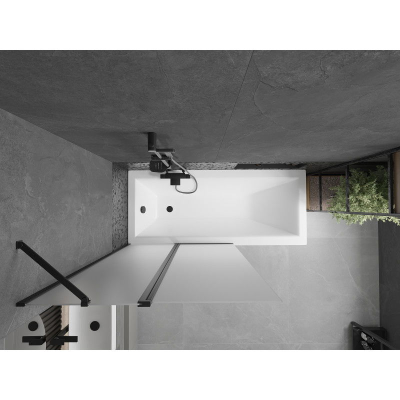 Mexen Flip душ параван 2-крилен 100 x 150 см, матиран, черен - 894-100-101-70-30