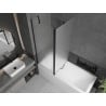 Mexen Flip парна завеса за вана 1-складна 140 x 150 см, матирано стъкло, черен - 894-140-101-70-30