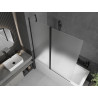 Mexen Flip 2-крилен преграда за баня 140 x 150 см, матирано, черен - 894-140-101-70-30