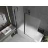 Mexen Flip парна завеса за вана 1-складна 140 x 150 см, матирано стъкло, черен - 894-140-101-70-30