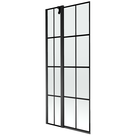 Mexen Flip Двоен душ параван 80 x 150 см, черна решетка, черен - 894-080-101-70-77