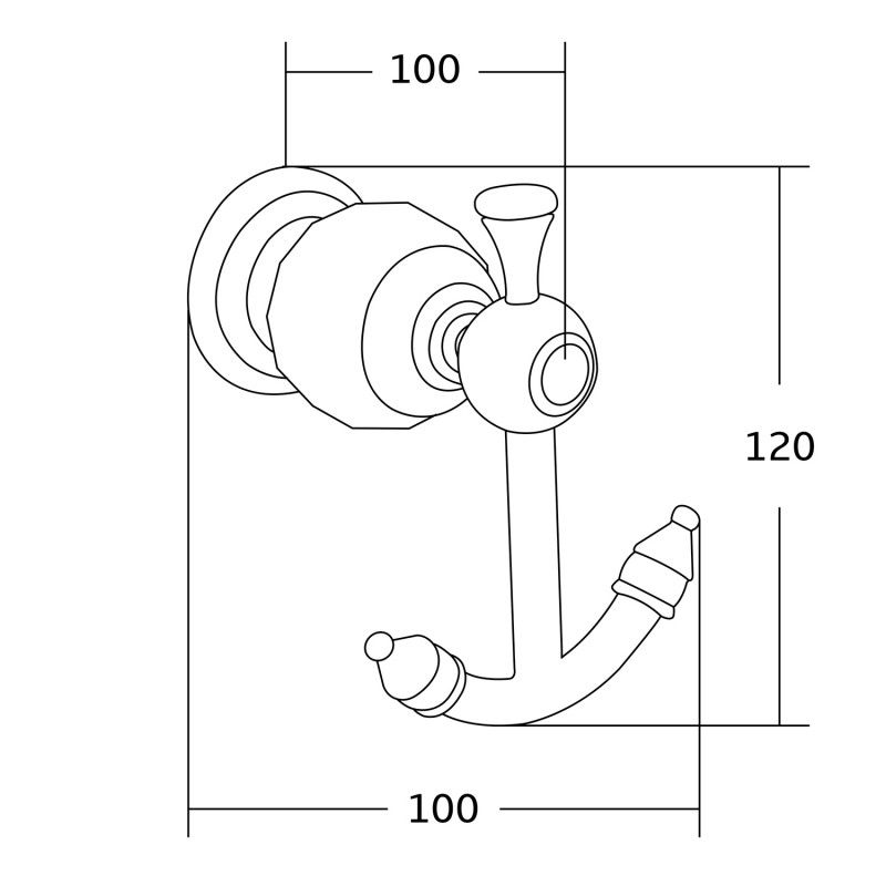Mexen Estela двоен закачалка за кърпи, розово злато - 7011535-60