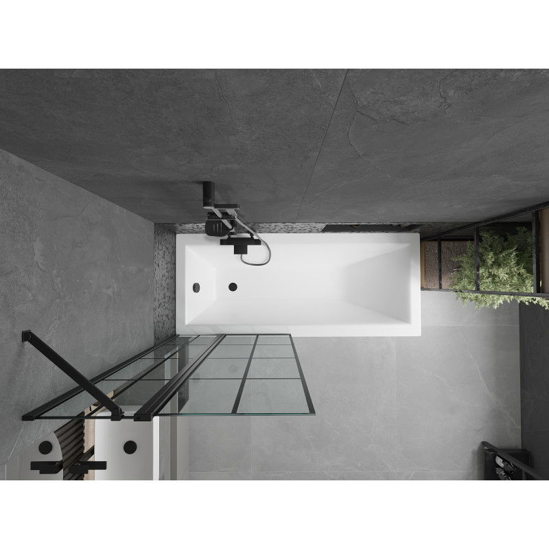 Mexen Flip Двоен душ параван 80 x 150 см, черна решетка, черен - 894-080-101-70-77