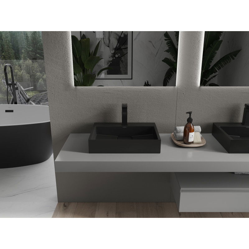 Mexen Ava конгломератна надплотова мивка 1/O 50 x 38 см, черна - 23015071