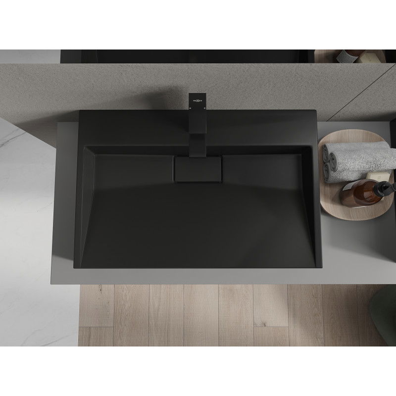 Mexen Ava плотова мивка от конгломерат 1/O 70 x 46 см, черна - 23017071