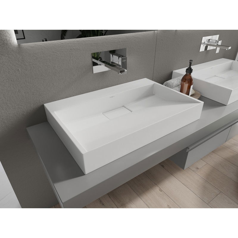 Mexen Ava умивалник за плот от конгломерат B/O 70 x 46 cm, бял - 23017000