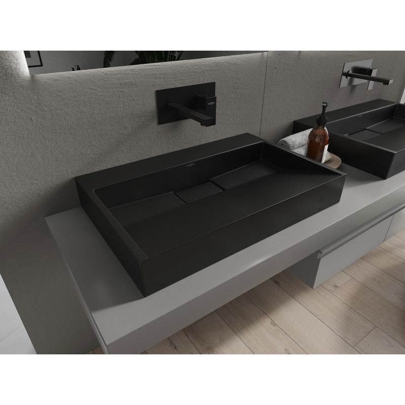 Mexen Ava мивка за плот от конгломерат B/O 70 x 46 см, черна - 23017070