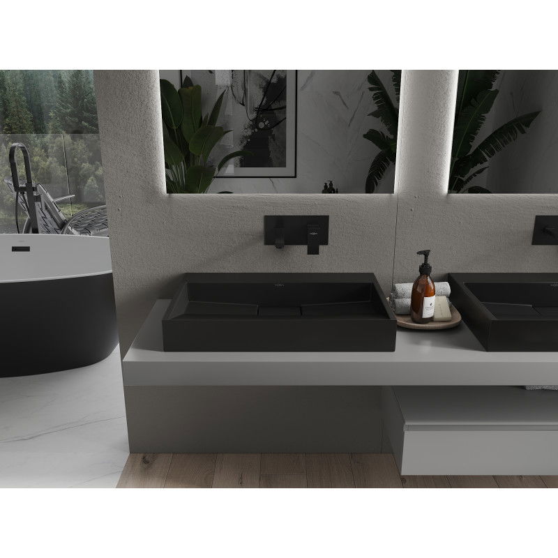 Mexen Ava мивка за плот от конгломерат B/O 70 x 46 см, черна - 23017070