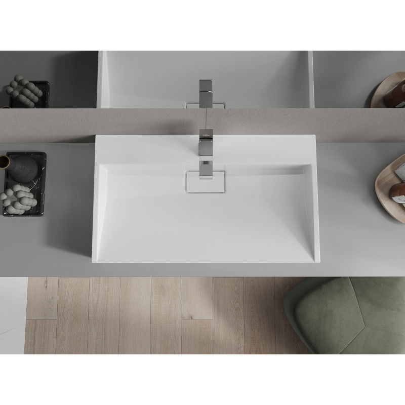 Mexen Ava конзолна мивка от конгломерат 1/O 80 x 46 см, бяла - 23018001