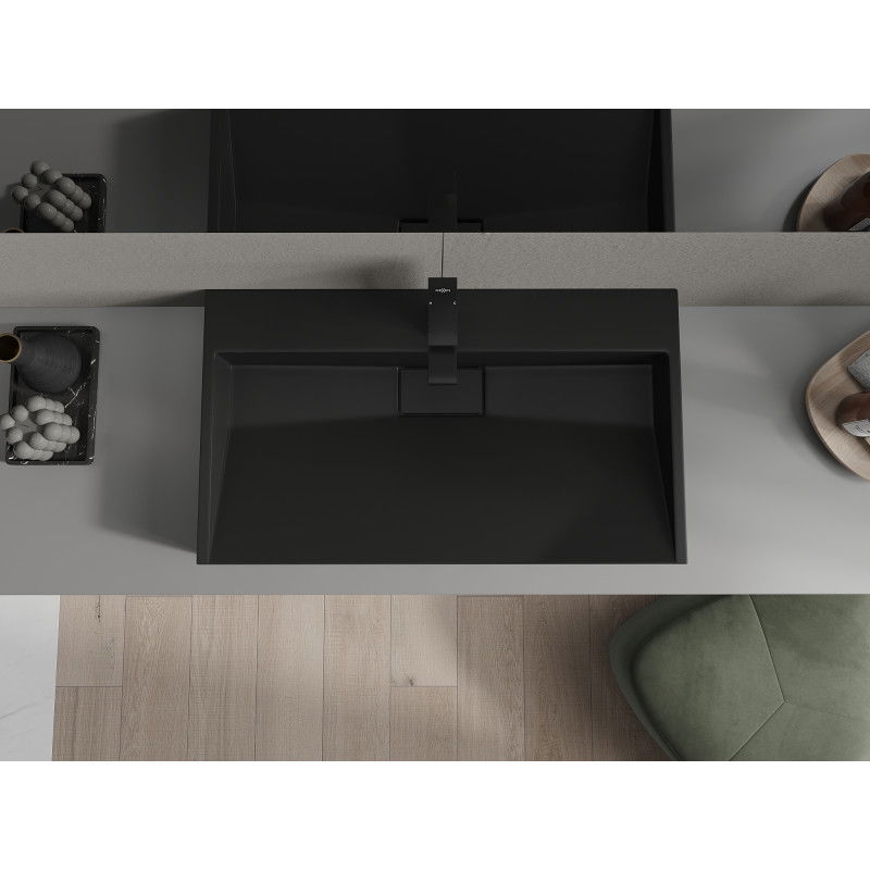 Mexen Ava конгломератна мивка за монтаж върху плота 1/O 80 x 46 см, черна - 23018071