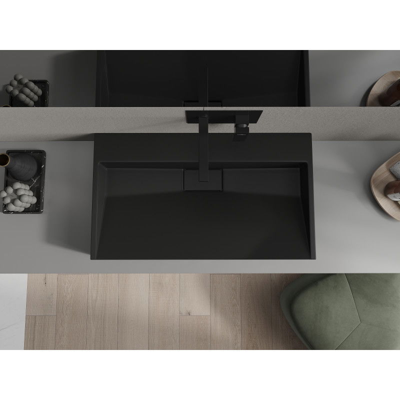 Mexen Ava плот за стояща мивка от конгломерат B/O 80 x 46 cm, черна - 23018070