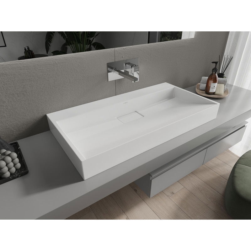 Mexen Ava конзолна мивка от конгломерат B/O 90 x 46 см, бяла - 23019000