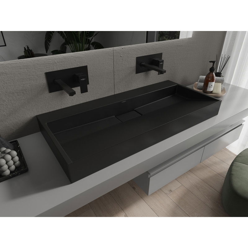 Mexen Ava умивалник на плота от конгломерат B/O 100 x 46 см, черен - 23011070