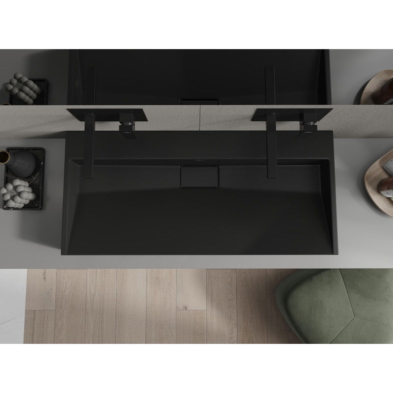 Mexen Ava умивалник на плота от конгломерат B/O 100 x 46 см, черен - 23011070