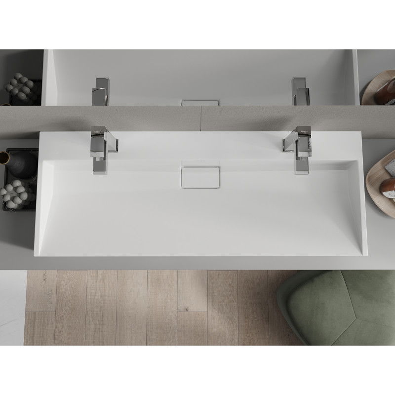 Mexen Ava мивка за монтаж върху плот от конгломерат 2/O 120 x 46 cm, бяла - 23011202